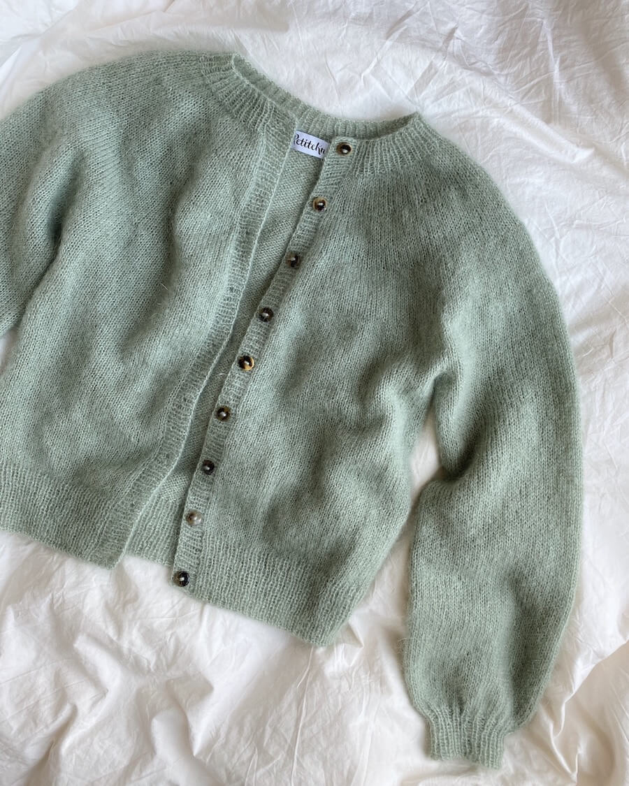 Anleitung petite knit Novice Cardigan - Mohair edition