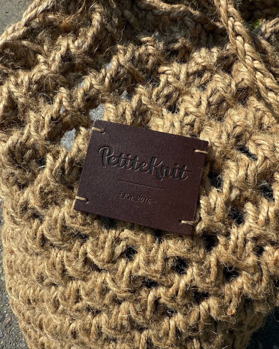 Leather label, PetiteKnit
