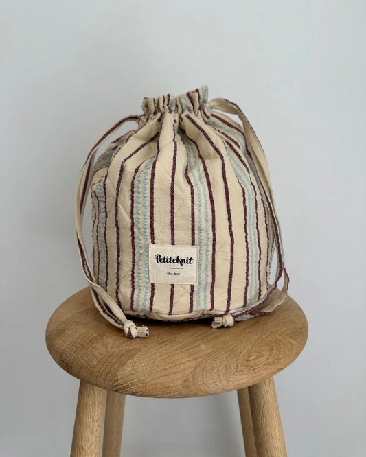 KNITTER'S PROJECT BAG - SEERSUCKER TWIN STRIPE