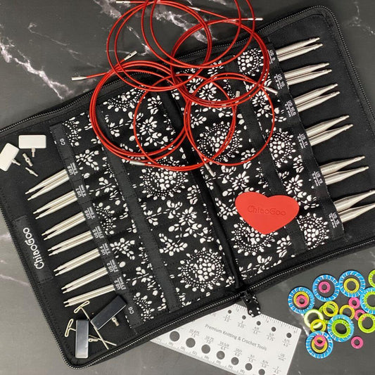 Nadelset auswechselbare Nadelspitzen Twist Red Lace