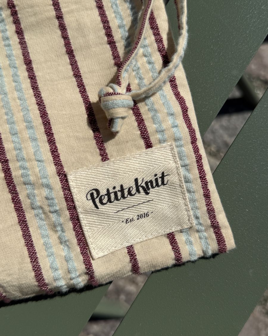 KNITTER'S STRING BAG - SEERSUCKER TWIN STRIPE
